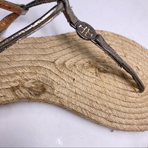 Tory Burch Silver Miller Logo Thong Sandal - Picture 5 of 6